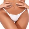 renvena Women's Swimwear Bikini Bottoms Sexy High Waist Metallic G-String Underwear Micro Panty White Large view 3