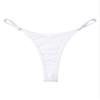 renvena Women's Swimwear Bikini Bottoms Sexy High Waist Metallic G-String Underwear Micro Panty White Large view 4