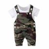 AMIMOJY Baby Toddler Boys Girls Outfits Summer T shirt Tops Camouflage Suspenders Pants Overalls Shorts Outfits Clothes 2PCS, 18-24 Months view 1