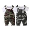 AMIMOJY Baby Toddler Boys Girls Outfits Summer T shirt Tops Camouflage Suspenders Pants Overalls Shorts Outfits Clothes 2PCS, 18-24 Months view 2
