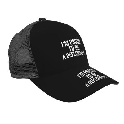 CHENYONAS I'm Proud to Be A Deplorable Men's and Women's Mesh Hat Baseball Hat Sandwich Hat All Seasons Baseball Cap Black