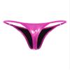 renvena Women's Swimwear Bikini Bottoms Sexy High Waist Metallic G-String Underwear Micro Panty Hot Pink Large view 2