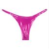 renvena Women's Swimwear Bikini Bottoms Sexy High Waist Metallic G-String Underwear Micro Panty Hot Pink Large view 4