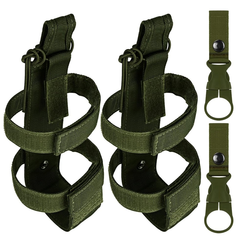 IronSeals 2 Pack Adjustable Tactical Water Bottle Holder Molle Portable Belt Bottle Carrier for Most 16 oz -32 oz/ 500 ML-1000 ML Bottle