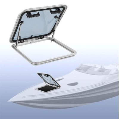 MTTXY Square Deck Hatch/Marine Hatch Porthole - 3mm Thickness Aluminum Hatch with Tempered Glass 550x550mm for Boat/Yacht/RV