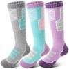 Anlisim Kids Merino Wool Ski Socks 3 Pairs Girls Boys Thermal Winter Warm Thick Breathable Socks for Skiing Snowboarding (Mixed,12-15 Years) view 1