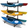 Freestanding Kayak Stand,2-Sided Kayak and Canoe Rack,Heavy Duty Adjustable Kayak Storage Rack,Sup Outdoor Storage Rack,Weatherproof Stand for Indoor, Garage, Shed, Dock Kayak Storage (6 Levels) view 1