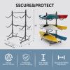 Freestanding Kayak Stand,2-Sided Kayak and Canoe Rack,Heavy Duty Adjustable Kayak Storage Rack,Sup Outdoor Storage Rack,Weatherproof Stand for Indoor, Garage, Shed, Dock Kayak Storage (6 Levels) view 2
