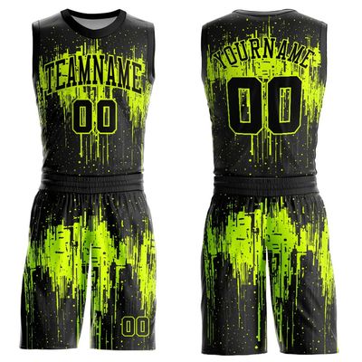 Personalized Basketball Jersey Suits Black and Green for Youth Boys Men Women Girls Custom Sports Shirts & Shorts Sets Design Your Own Team Uniform Print Name Number Logo