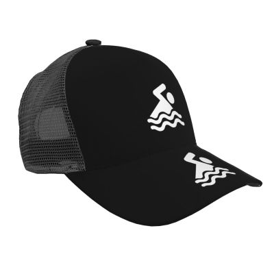CHENYONAS Swimming Swimmer Men's and Women's Mesh Hat Baseball Hat Sandwich Hat All Seasons Baseball Cap Black