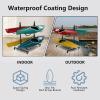 Freestanding Kayak Stand,2-Sided Kayak and Canoe Rack,Heavy Duty Adjustable Kayak Storage Rack,Sup Outdoor Storage Rack,Weatherproof Stand for Indoor, Garage, Shed, Dock Kayak Storage (4 Levels) view 3