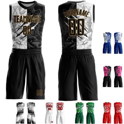 Custom Graffiti Style Scratches Basketball Jersey Suits Black White for Youth Boys Men Women, Design Your Own Sports Shirts & Shorts Sets Team Uniform with Print Name Number Logo Front and Back
