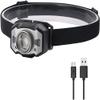 PANKERS Rechargeable Headlamp, 500 Lumens LED Head lamp with Red Light and Motion Sensor Switch, for Running, Hiking, Lightweight, Waterproof, Adjustable Headband, 5 Display Modes view 1