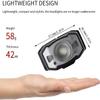 PANKERS Rechargeable Headlamp, 500 Lumens LED Head lamp with Red Light and Motion Sensor Switch, for Running, Hiking, Lightweight, Waterproof, Adjustable Headband, 5 Display Modes view 2
