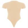 ACSUSS Mens Athletic Sport Bodysuit Round Neck Short Sleeve Buttoned Crotch Jumpsuit Rompers for Yoga Beige Large view 3