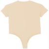 ACSUSS Mens Athletic Sport Bodysuit Round Neck Short Sleeve Buttoned Crotch Jumpsuit Rompers for Yoga Beige Large view 4