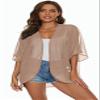 Womens Kimono Cardigans Beach Cover ups Swimwear Puff Sleeve Loose Casual Summer Tops (Lotus Root Pink,M) view 2
