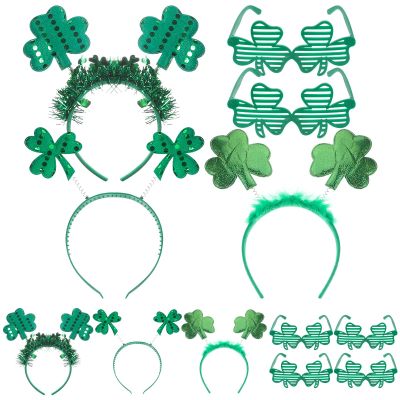 LUOZZY Shamrock Glasses Assorted Glasses St Patricks Day Prop Decorations