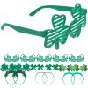 LUOZZY Shamrock Glasses Assorted Glasses St Patricks Day Prop Decorations view 4