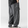 Men's Vintage Cargo Jeans with Side Pockets Distressed Washed Jean Trousers Elastic Waist Skateboard Denim Pants (Black,X-Large) view 3
