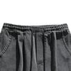 Men's Vintage Cargo Jeans with Side Pockets Distressed Washed Jean Trousers Elastic Waist Skateboard Denim Pants (Black,X-Large) view 4