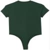 ACSUSS Mens Athletic Sport Bodysuit Round Neck Short Sleeve Buttoned Crotch Jumpsuit Rompers for Yoga Green Large view 4
