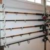 shenruifa 2Pcs 10 Hole Fishing Rod Racks Fishing Pole Wall or Ceiling Storage Rack Holder Display Stand Wall Mount for Garage Cabin Basement (Figure) view 4