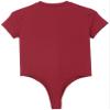 ACSUSS Mens Athletic Sport Bodysuit Round Neck Short Sleeve Buttoned Crotch Jumpsuit Rompers for Yoga Burgundy Large view 4