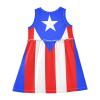 Aflyko Sleeveless Dress Flag of Puerto Rico Summer Party Dance Sundress for Little Girl Stretchy Dresses Beach Holiday Vacation Daily Casual Fun Dress 7-8T view 4