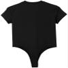 ACSUSS Mens Athletic Sport Bodysuit Round Neck Short Sleeve Buttoned Crotch Jumpsuit Rompers for Yoga Black X-Large view 4