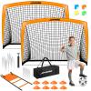 JOYAIRE Soccer Goals for Backyard Set, Portable Kids Toddler Soccer Goal 2 of 6' x 4', Soccer Net Soccer Training Equipment with Size 4 Soccer Ball, Carry Bag, Youth, Games, Sports, Outdoor Play(O) view 1