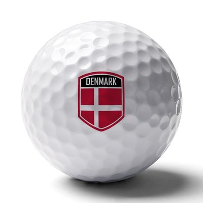 Vafogehu Golf Balls,Denmark Flag Patterns Golf Balls, Novelty Golf Gift for Men, Women 1 Piece
