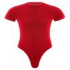 ACSUSS Mens Athletic Sport Bodysuit Round Neck Short Sleeve Buttoned Crotch Jumpsuit Rompers for Yoga Red Large view 3