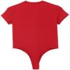 ACSUSS Mens Athletic Sport Bodysuit Round Neck Short Sleeve Buttoned Crotch Jumpsuit Rompers for Yoga Red Large view 4