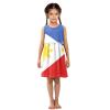 Aflyko Sleeveless Dress Philippines Flag Summer Party Dance Sundress for Little Girl Stretchy Dresses Beach Holiday Vacation Daily Casual Fun Dress 7-8T view 2