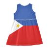 Aflyko Sleeveless Dress Philippines Flag Summer Party Dance Sundress for Little Girl Stretchy Dresses Beach Holiday Vacation Daily Casual Fun Dress 7-8T view 4