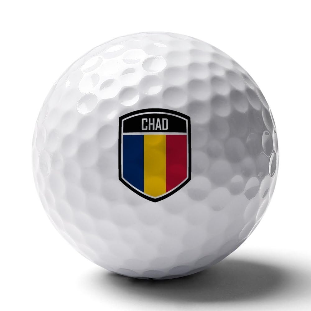 Vafogehu Golf Balls,Chad Flag Patterns Golf Balls, Novelty Golf Gift for Men, Women 1 Piece