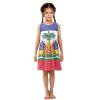 Aflyko Girls Dresses Haiti Flag Summer Sleeveless Dress Casual Fit Toddler Playwear Infant Lovely Everyday Wear Themed Birthday Party Dress 3T view 2