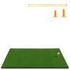 ULTIMATE Golf Hitting Mat, 5 ft x 3 ft Artificial Turf Golf Practice Mat w/ 2 Golf Rubber Tees & 2 Alignment Sticks, Portable Golf Practice Grass Mat for Indoor & Outdoor Training (25mm, 5Ft  3Ft) view 1