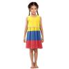 Aflyko Spring Dress for Girl Colombia Flag Kiddo Tank Play Sundress Costume Dress Summertime Comfy Skirt for Church Dinner Event Wedding 5-6T view 2