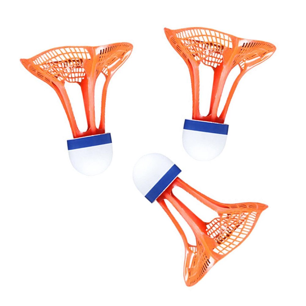 Aymzbd 3Pcs Windproof Badminton Badminton Balls Wind Resistant Outdoors Flexible Sports Training Badminton Shuttlecocks for Beaches, Orange