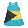 Aflyko Sleeveless Dress Bahamas Flag Summer Party Dance Sundress for Little Girl Stretchy Dresses Beach Holiday Vacation Daily Casual Fun Dress 7-8T view 1