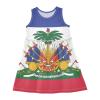 Aflyko Girls Sleeveless Dress Haiti Flag Adorable Tank Play Sundress 2T-8T view 1
