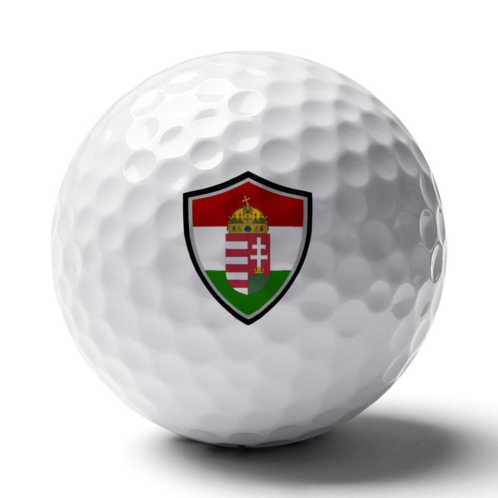 Vafogehu Golf Balls,Hungary Flag Patterns Golf Balls, Novelty Golf Gift for Men, Women 1 Piece