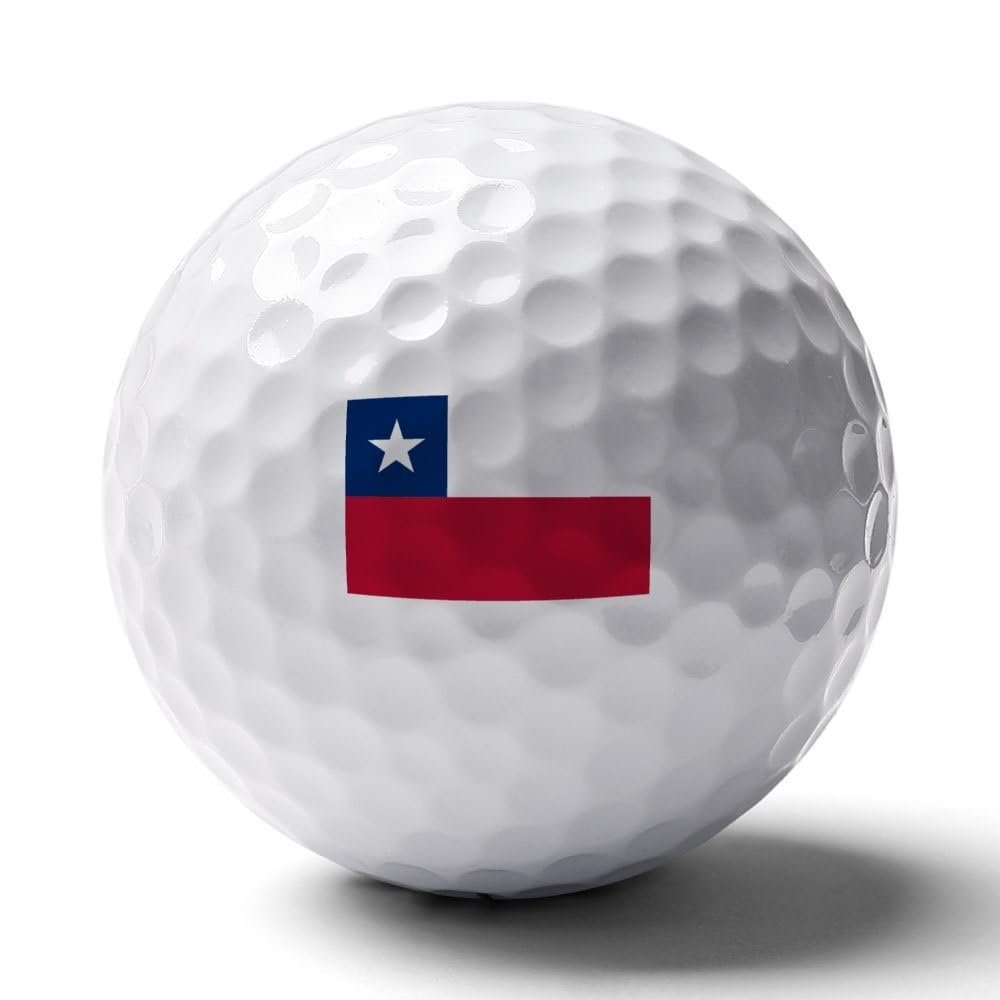 Vafogehu Golf Balls,Chilean Flag Patterns Golf Balls, Novelty Golf Gift for Men, Women 1 Piece