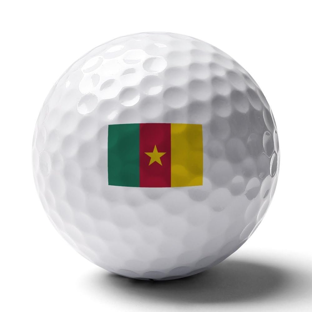 Vafogehu Golf Balls,Cameroon Flag Patterns Golf Balls, Novelty Golf Gift for Men, Women 1 Piece