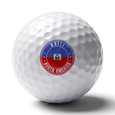 Vafogehu Golf Balls,Haiti Flag Patterns Golf Balls, Novelty Golf Gift for Men, Women 1 Piece