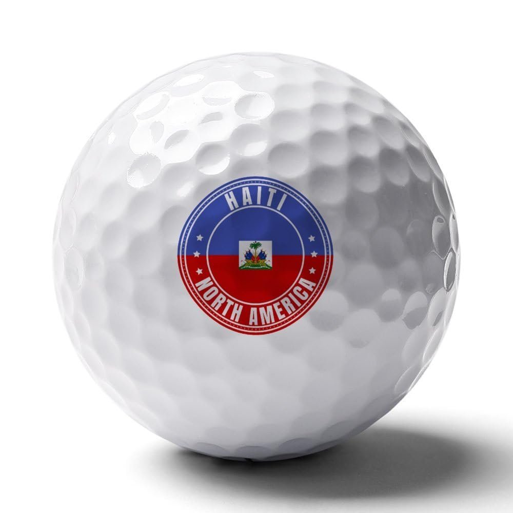 Vafogehu Golf Balls,Haiti Flag Patterns Golf Balls, Novelty Golf Gift for Men, Women 1 Piece