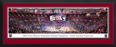 2024 NCAA Women's Basketball National Champions, South Carolina - Double Mat, Deluxe Framed Picture by Blakeway Panoramas (44"W x 18"H)