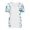 Women Summer Plus Size Short Sleeve Tops Fake Two Piece Loose Pleated Layered Blouse Shirt Hide Belly Tunic Tops view 4